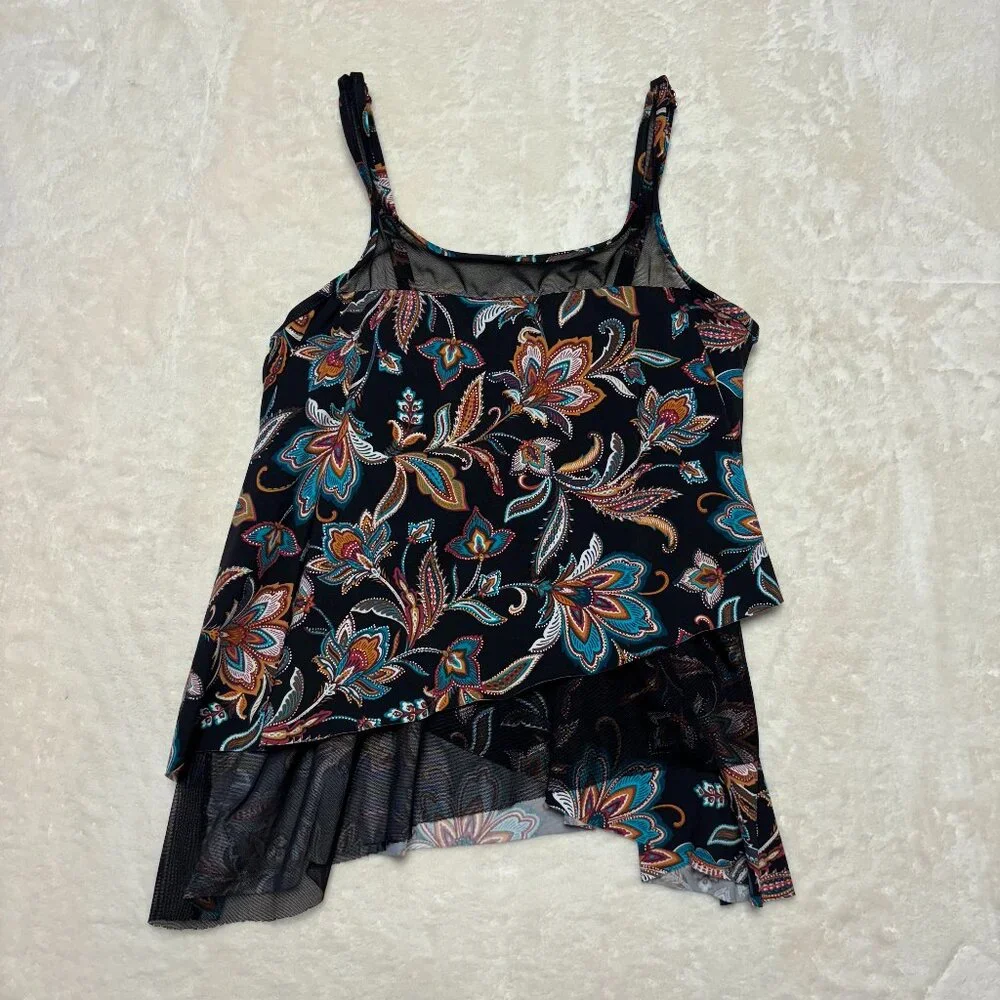 MiracleSuit Mirage Multicolor Floral Underwire Tankini Swim Top‎ Size 10